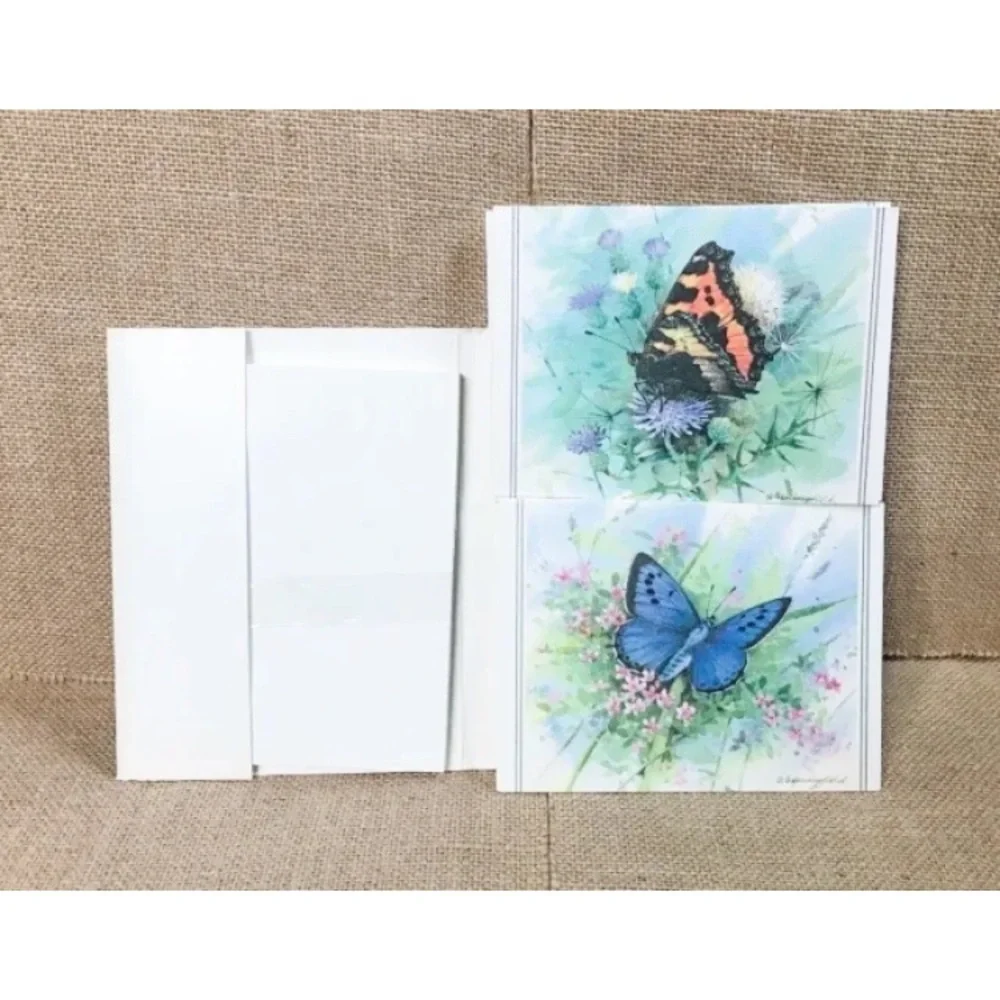 Vintage Fleetwood Butterfly Note Card Set Gordon Beningfield Nature Botanical
